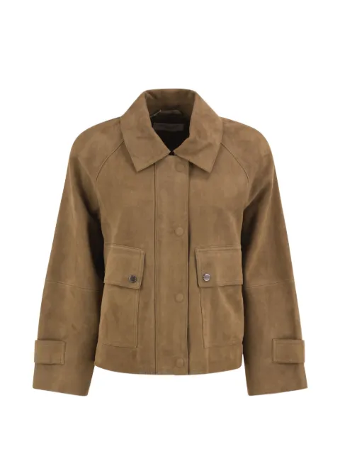 Weekend Max Mara raglan-sleeve suede jacket Brown 2625446061600001
