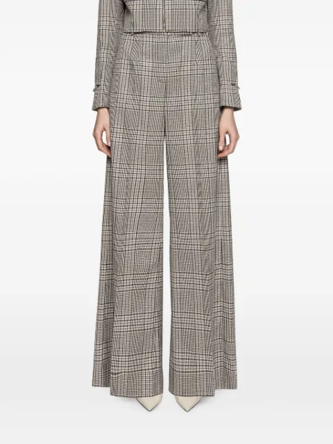 NISSA checked tailored wide-leg trousers Neutrals P1365