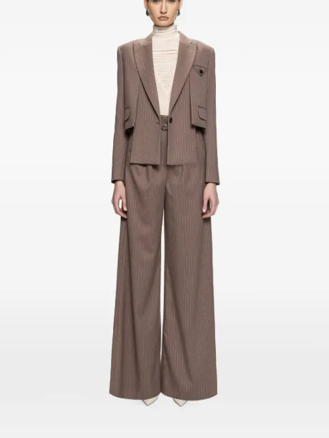 NISSA pinstripe wide-leg trousers Brown P1370