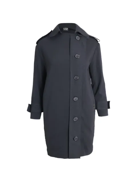 Lanvin Pre-Owned button-front trench coat Black NAPPUGBCL258685W