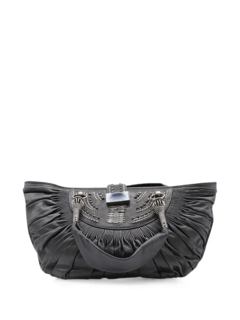 Christian Dior Pre-Owned Plissé pleated tote bag Grey NAPPUGBBA088163W