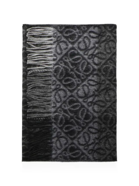 LOEWE Anagram scarf in wool and cashmere Grey FSA4SS1W16