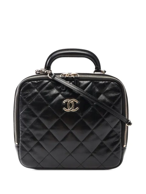 CHANEL Pre-Owned 2021-2026 CC Quilted Calfskin Top Handle Bag satchel Black Q4J7488K6ML7WU6U
