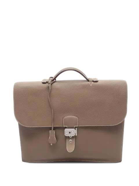 Hermès Pre-Owned 2010 Clemence Sac a Depeches 38 business bag Grey MVMMJNQEU8GSGP0I