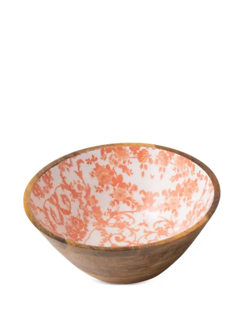J-LINE floral-print mango-wood bowl Brown 6A64405