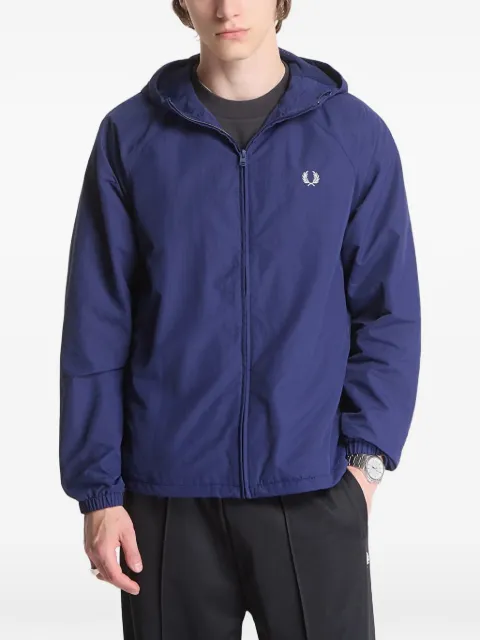 Fred Perry hooded logo-embroidered jacket Blue J2325143