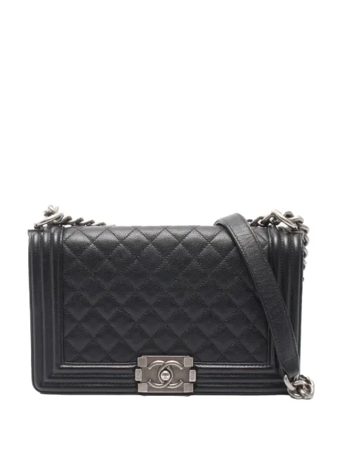 CHANEL Pre-Owned 2019 Old Medium Quilted Caviar Boy Flap crossbody bag Black O84U4FM0MG80036K