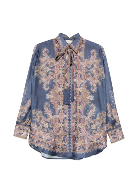 ZIMMERMANN paisley-print pussy-bow shirt Blue 9676TF261