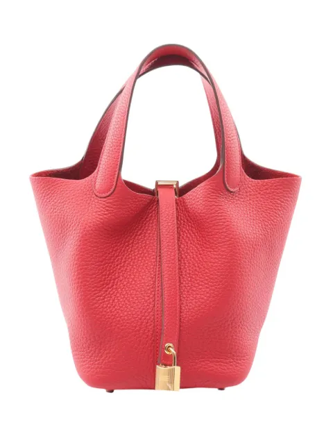 Hermès Pre-Owned 2024 Clemence Picotin Lock 18 handbag Red KAZQWGEL11TYKG8X