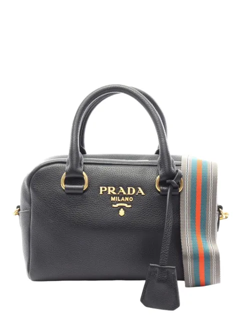 Prada Pre-Owned 2010-2026 Mini Vitello Phenix Bauletto satchel Black D3JB3G6WPWNY7F3D