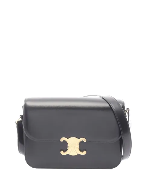 Celine Pre-Owned 2010-2026 Classique Shiny Calfskin Triomphe crossbody bag Black 9NGOO7BIZE12UI3X