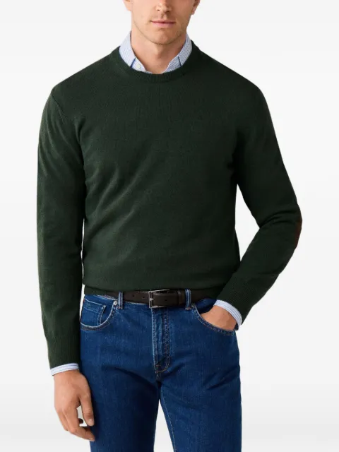 Hackett London patch-detail crew-neck knit Green HM7000242