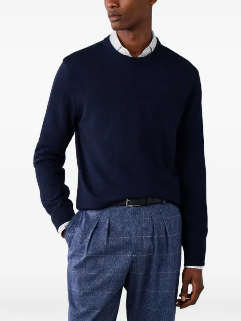 Hackett London patch-detail crew-neck sweater Blue HM7000242