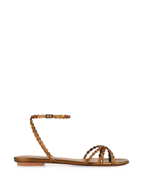 Aquazzura Love Struck crystal-embellished sandals Gold LSKFLAS0MSKDEE