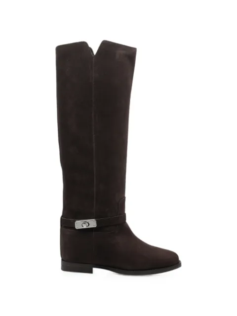 Via Roma 15 padlock suede boots Brown 4732776TESTADIMORO