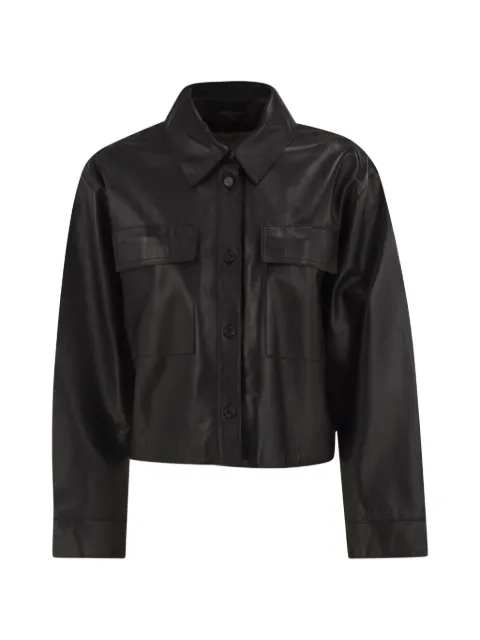 Weekend Max Mara cropped lamb leather jacket Black 2625446021600