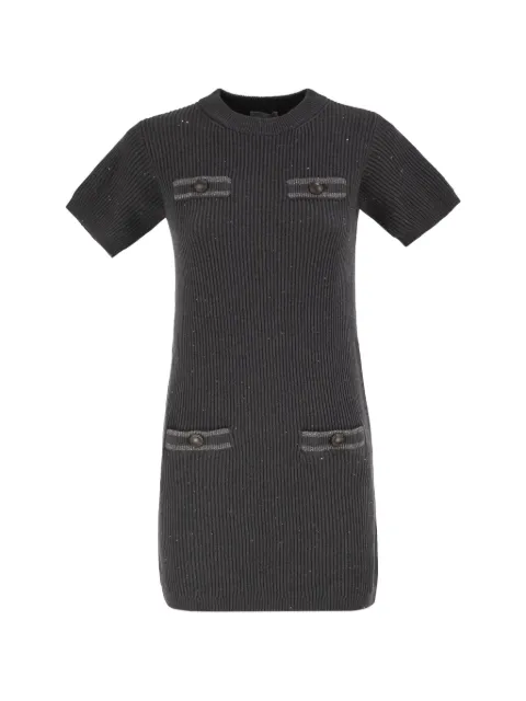 Brunello Cucinelli sequin-embellished ribbed-knit dress Grey MDV745A90C2079