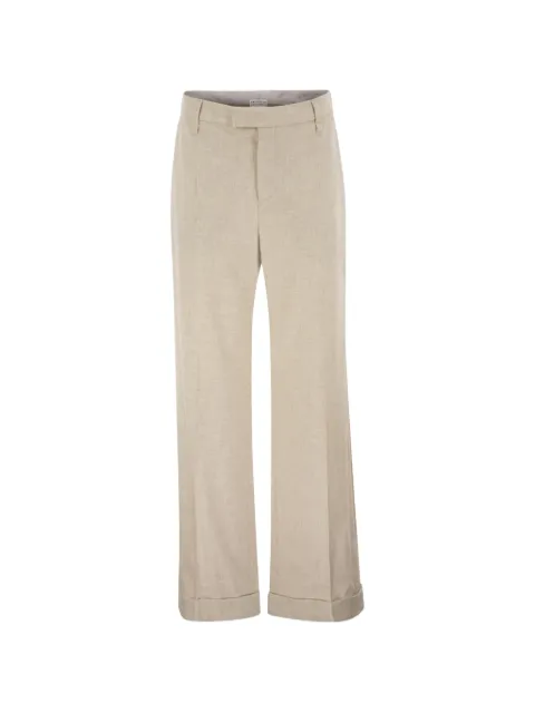 Brunello Cucinelli turn-up-hem tailored trousers Neutrals MB162P8492C027
