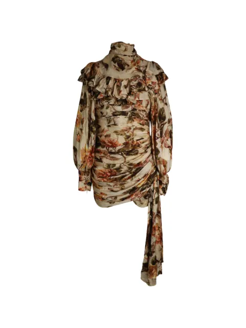 ZIMMERMANN Resistance ruffled floral-print dress Neutrals TONPUGBCL288324W