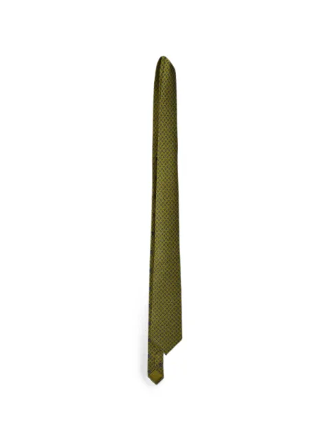 Hermès Pre-Owned Acorn-print tie Yellow MRPPUGBJE121695M