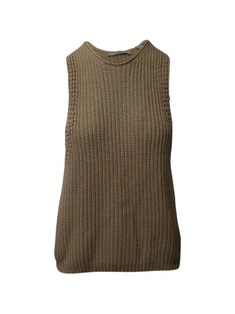 Vince waffle-stitch sleeveless top Brown NAPPUGBCL146812W