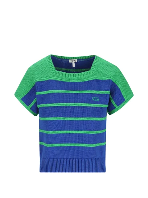 LOEWE striped Anagram-embroidered sweater Blue S359Y55K79