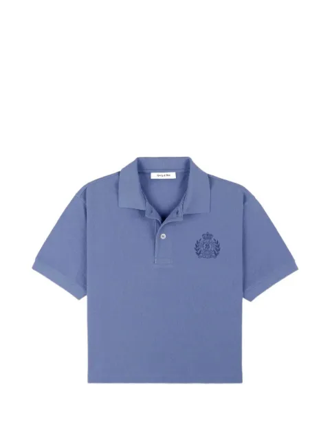 Sporty & Rich logo-embroidered piqué polo shirt Blue TO085711243BL144100