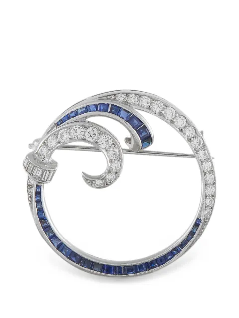LB Exclusive diamond and sapphire brooch Silver MF26062526