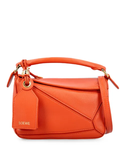 LOEWE mini Featherlight Puzzle bag in nappa lambskin Orange A510PLIX18
