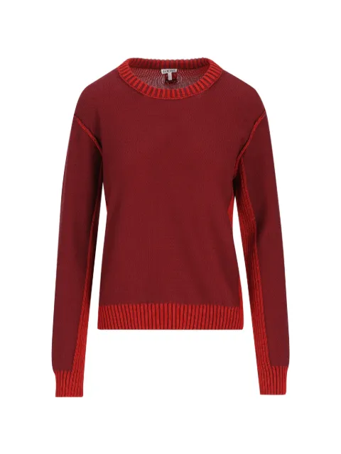 LOEWE Anagram-embroidered ribbed-trim sweater Red S359Y14KKK