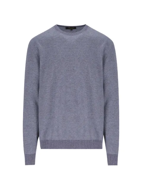Loro Piana chevron-knit crew-neck sweater Purple FRM1386