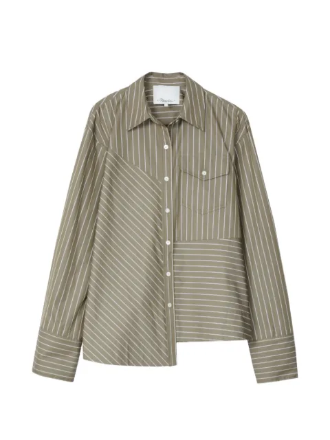 3.1 Phillip Lim asymmetrical striped shirt Green P26121840SGS