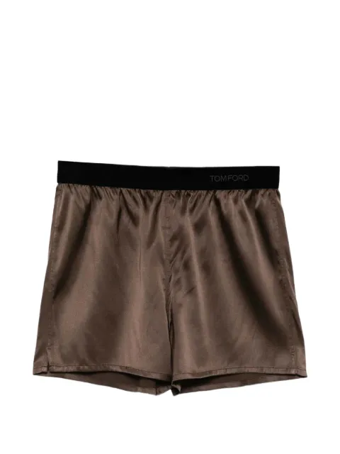 TOM FORD satin side-slit shorts Brown SH0080FAX881NAA