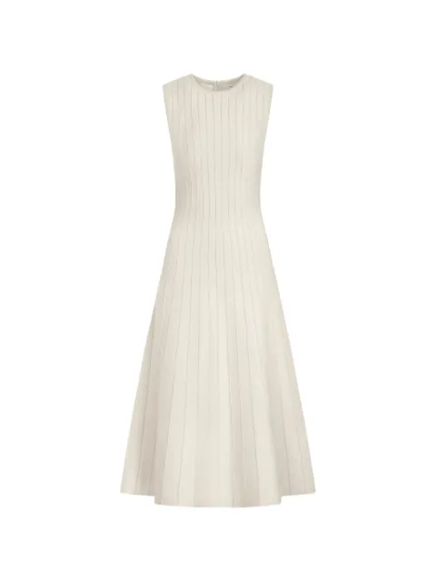 Oscar de la Renta Ottoman knitted A-line midi dress Neutrals 26FN192OCL
