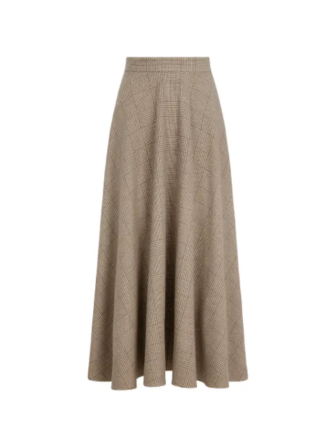 Oscar de la Renta plaid A-line midi skirt Neutrals 26FN4043GWT