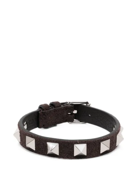 Valentino Garavani Rockstud leather bracelet Brown YJ0X53AQT