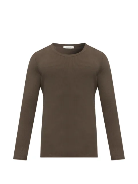 LEMAIRE long-sleeve top in ribbed jersey Brown TS0034LJ1067