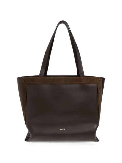 Wandler medium Ida suede-panel leather tote bag Brown 261080001820