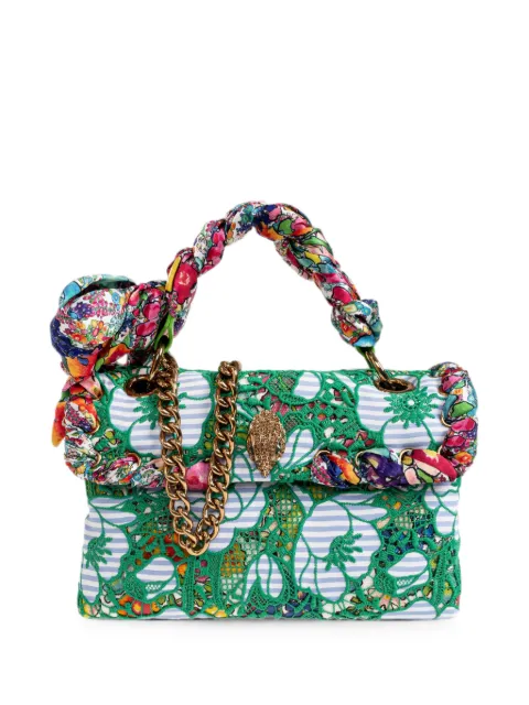 Kurt Geiger London Kensington floral-lace shoulder bag Green KENSINGTONBAG0