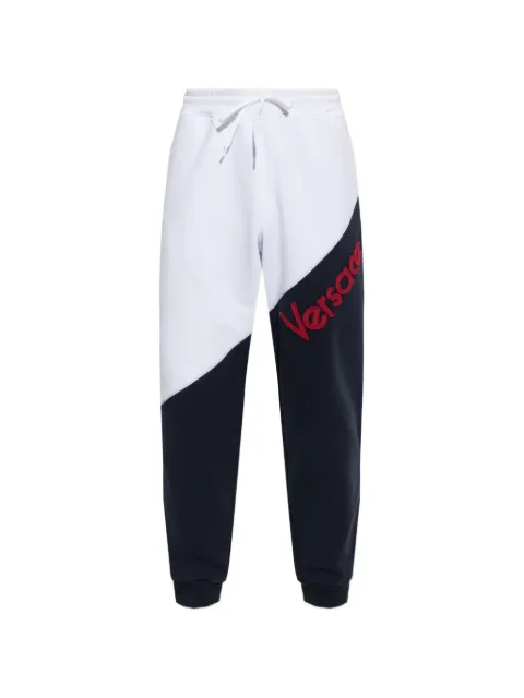 Versace embroidered cotton sweatpants Blue 10260151A18695