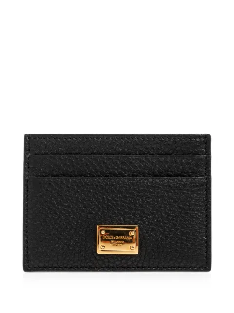 Dolce & Gabbana logo-plaque leather cardholder Black BI0330A0841