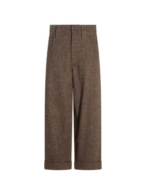 Brunello Cucinelli tweed turn-up trousers Brown MD002P9353C002
