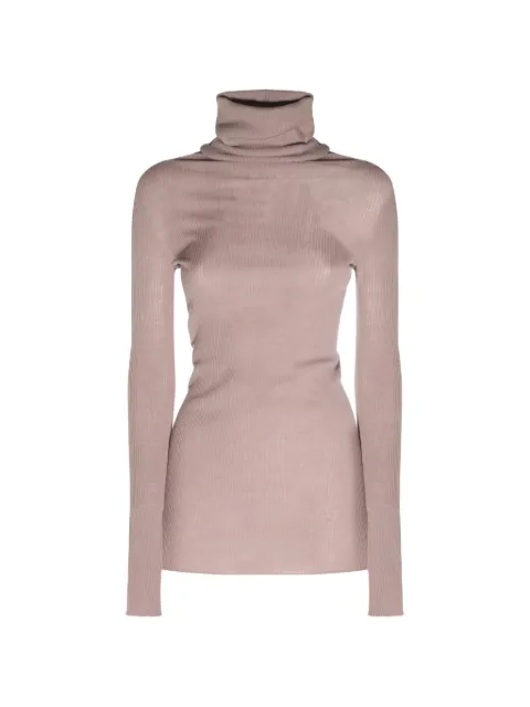 Rick Owens ribbed-knit roll-neck sweater Neutrals RP02F5614RIBM