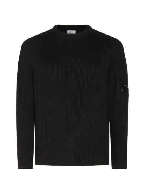 C.P. Company ribbed-knit Lens-detail sweater Black 21CMKN101A006608A985