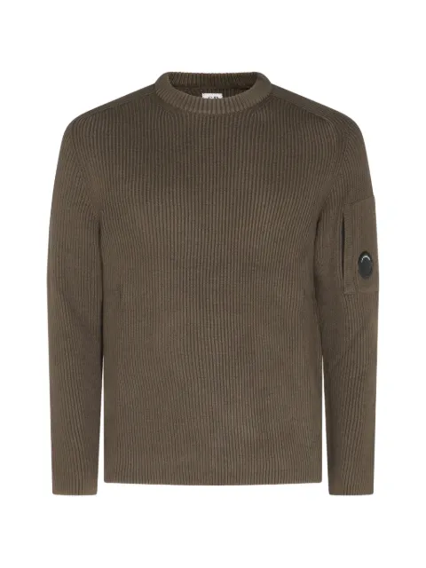 C.P. Company ribbed-knit lens-detail sweater Brown 21CMKN101A006608A