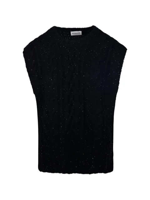P.A.R.O.S.H. cable-knit sequin-embellished vest Black LADYBRILD500753