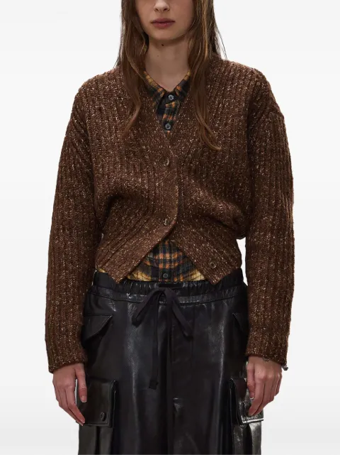 R13 ribbed-knit V-neck cardigan Brown R13WY296Y292A