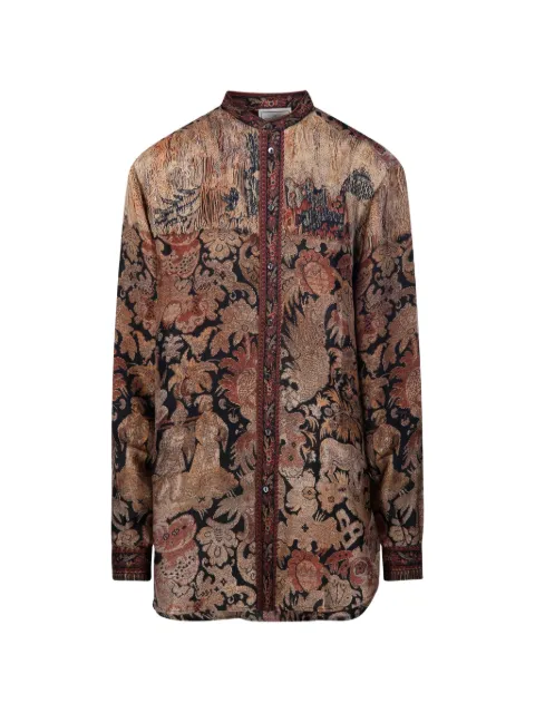 Pierre-Louis Mascia Aloe floral-print shirt Brown ALOESCML12950