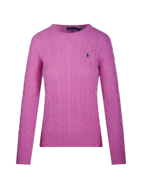 Polo Ralph Lauren cable-knit embroidered-logo sweater Pink 211971865506