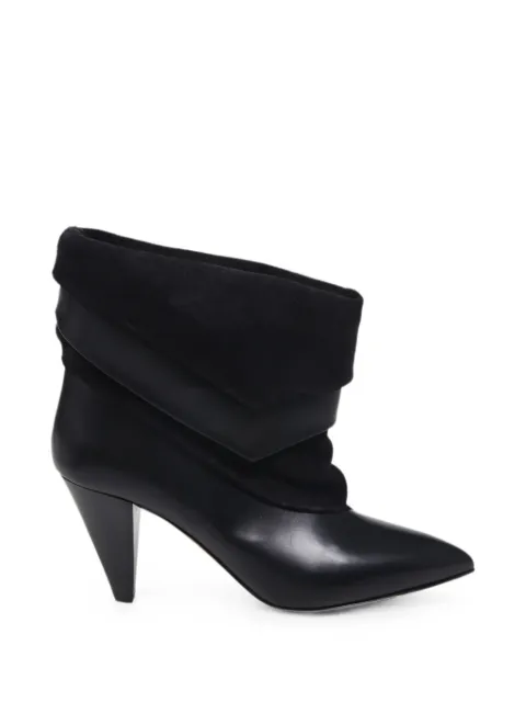 ISABEL MARANT panelled pointed-toe ankle boots Black BO0278FAD3A01S